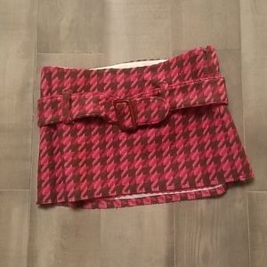 Plaid pink wool mini